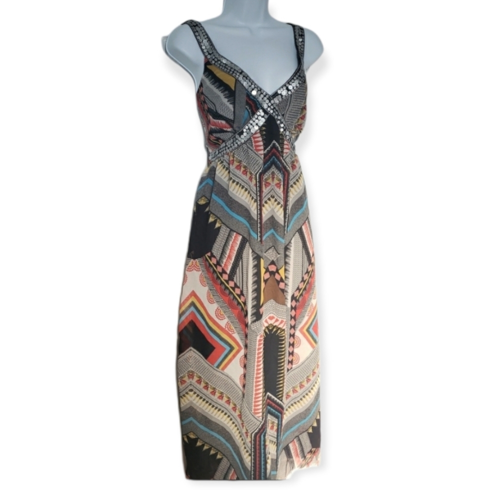 Sequined V-Neck Maxi Dress